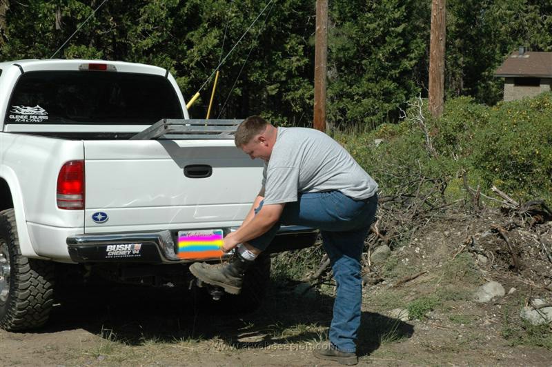 01. Chadd straps on his boots while showing off his new theme plate..jpg